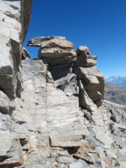 Il camino che da' l'accesso alla cima