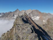 buttando un occhio all'indietro verso le Arolla e il Monveso di Forzo..