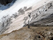 si scende verso il ghiacciaio della Marmolada