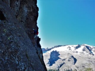 In uscita verso la cresta dopo il primo tratto più impegnativo