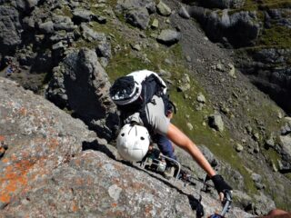 Ilda in discesa dalla sommità del torrione