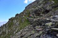 Il bel sentiero con muretti verso il Col des Chevaux