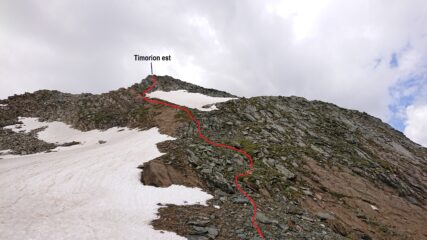 Il percorso per la punta est