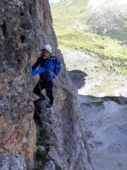 Daniele al termine del quarto tiro, dopo il diedro obliquo.