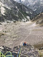 Papà in cima alla quarta lunghezza 
