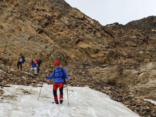 Sul ghicciaio del Siedel al termine del canalino