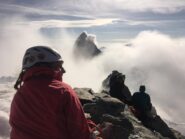 In cima, cervino tra le nuvole