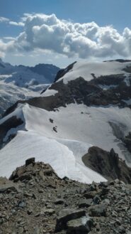 Dalla Kurz, guardando la cresta che porta al Monte Brulè