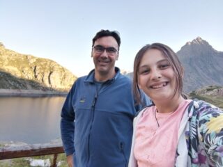 Selfie con vista bacino del Chiotas
