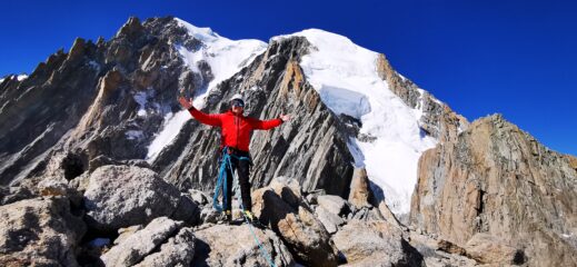 la mia gioia in vetta alla Pointe Lachenal