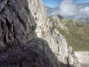 Manu in azione,sullo sfondo la strada che sale da boulard