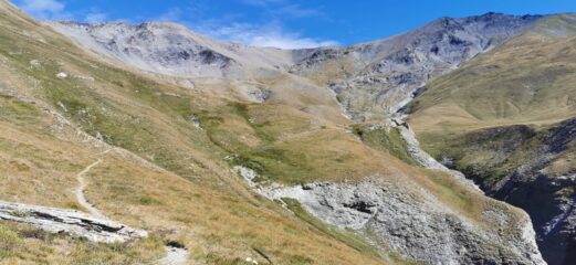 i penidii erbosi da risalire verso il Colle del Frejus