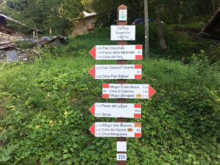 Indicazioni alla partenza da Carnino Superiore