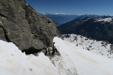 breve sosta prima del ripido pendio finale