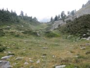 Il Valloncello che porta alla Bocchetta dei Laghetti visto dall'alto