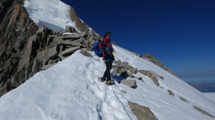 l'arrivo in vetta alla Pointe Lachenal
