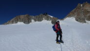 salendo verso il Refuge des Cosmiques e l'Aiguille du Midi