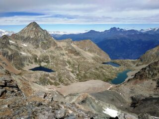 Emilius e laghi dalla Punta Leppe.