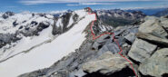 parte rimanente dell'itinerario di salita osservato dal Piz Murtel