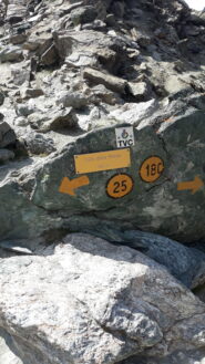 Colle della Rossa da cui seguire la traccia su sfasciumi a mezza costa