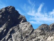 La via inizia dopo le placche lisce con il primo risalto più impegnativo.