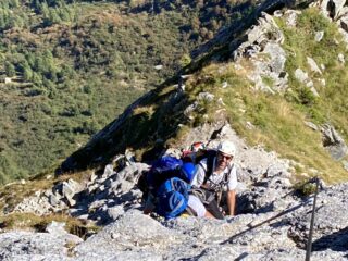 fine ferrata e inizio cresta