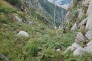 Il canale di discesa dal Colle delle Capre