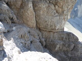 Sul tratto attrezzato dopo Forcella Passaporto.