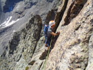 L'arrivo in sosta alla base del camino di V-