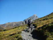 in salita verso il Colle Chamoussière