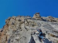 La placca verso la fine della salita