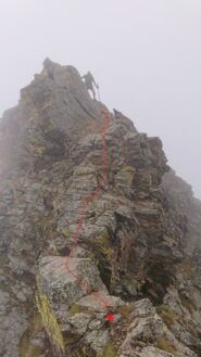 Il tratto roccioso da scendere con attenzione