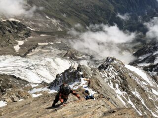 Il passo chiave (IV) della via 