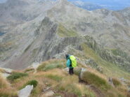 Discesa presso la cresta nord.