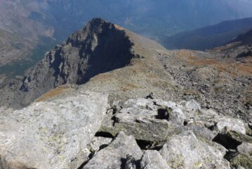 La cresta percorsa e il rifugio Vacca