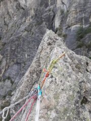Sosta in vetta con preparazione  1°corda doppia