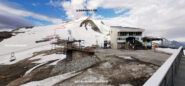 itinerario di salita osservato dall'uscita della funicolare di Tignes