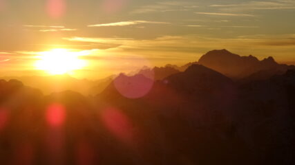 tramonto dal Plateau Rosà verso il Monte Bianco