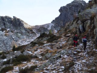 In discesa, nei pressi del Lago Goudin.
