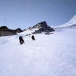 In parete, verso il tratto roccioso.