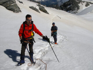 salendo alla Cima Centrale del Breithorn per il versante e cresta NE