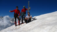 foto di gruppo in vetta alla Cima Centrale del Breithorn