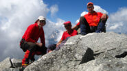 foto di gruppo in vetta alla Cima Nord del Breithorn