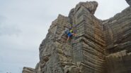 Il sottoscritto in arrampicata su un torrione.