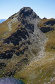 Punta Cris, Colletto Bussola e un pezzo di Lago Lungo visti dalla cresta verso Punta del Lago