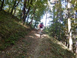 In discesa su Montemale al termine del percorso superiore.