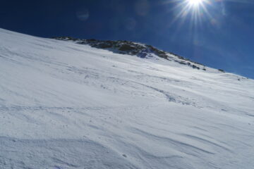 in alto la neve si scalfiva ben poco