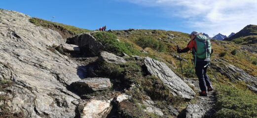 salendo nella parte alta del sentiero per il Rifugio Maria Luisa