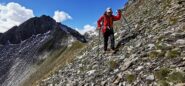 Angelo in salita lungo il versante SO del Corno Mutt