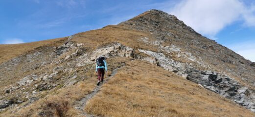 risalendo la cresta NE del Palon, a quota 2700 m